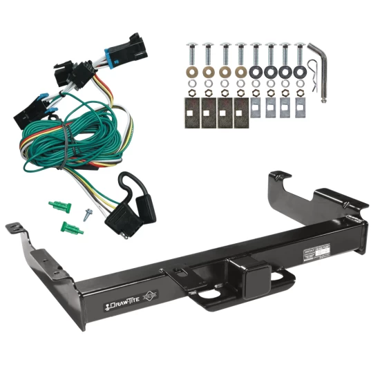 Class 5 Trailer Tow Hitch For 96-99 Chevy Express GMC Savana 1500 2500 3500 w/ Wiring Harness Kit