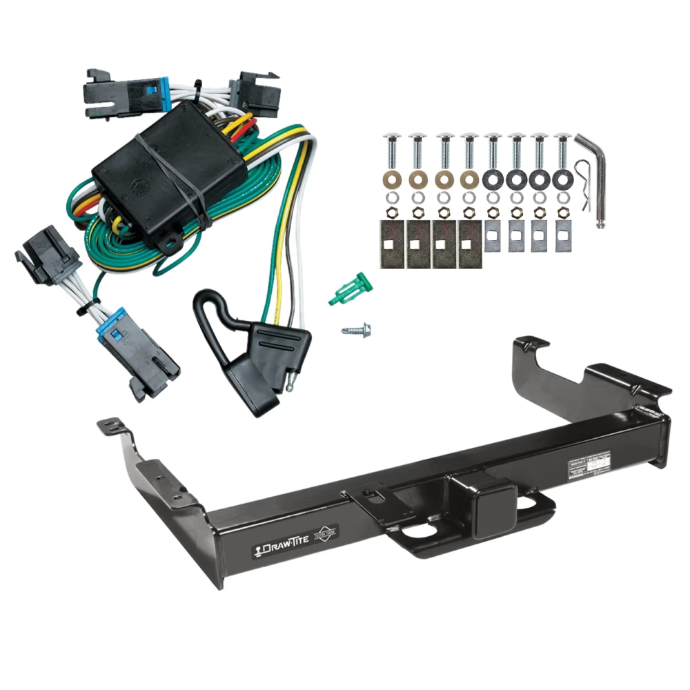 Class 5 Trailer Tow Hitch For 00-02 Chevrolet Express GMC Savana 1500 2500 3500 w/ Wiring Harness Kit