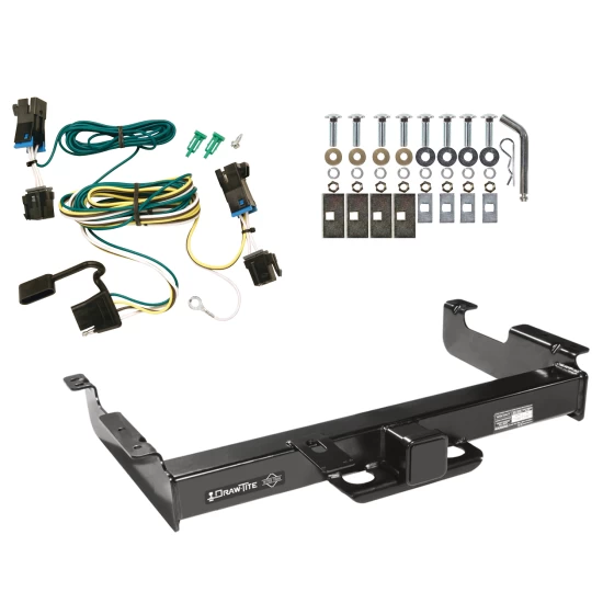 Class 5 Trailer Tow Hitch For 03-24 Chevy Express GMC Savana 1500 2500 3500 w/ Wiring Harness Kit