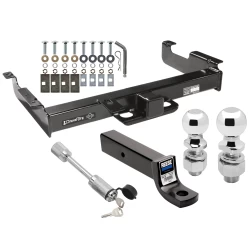 Class 5 Trailer Tow Hitch For 96-27 Chevy Express GMC Savana Van Except Cutaway Models w/ 2-5/16" and 2" Balls 3" Drop Mount and Towing Lock