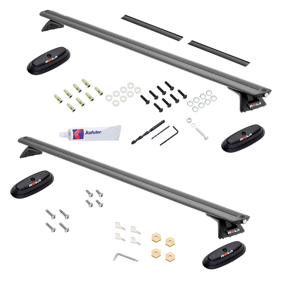 Rola 165lb 51" Roof Rack Cross Bars w/ Keys For Sheetmetal Surfaces Truck Cabs Camper Sheells Hard Tonneau Covers RV and Pop-up Camper tops