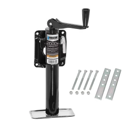 Reese 2K Snap Ring Swivel Trailer Jack 10" Lift Black Inner and Outer Tube Topwind Bolt-On Hardware Included Round Jack Corrosion Resistant 5 Year Warranty