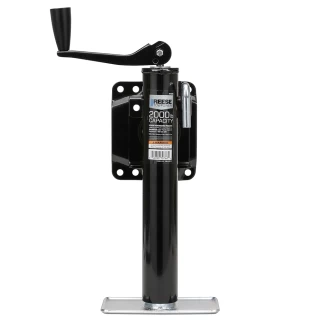 Reese 2K Black Topwind Snap Ring Swivel Trailer Jack, Corrosion Resistant