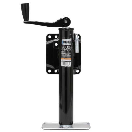 Reese 2K Black Topwind Snap Ring Swivel Trailer Jack, Corrosion Resistant