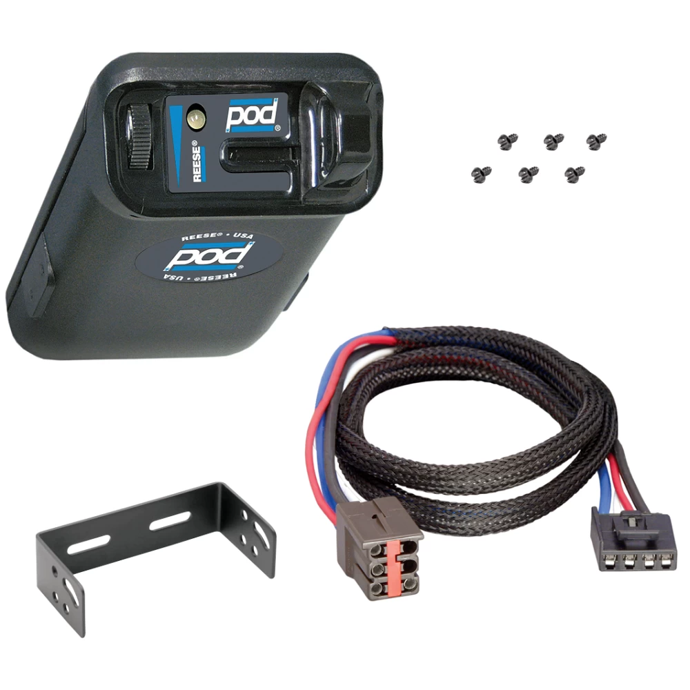 Brake Control Unit Mounting hardware and bracket Vehicle specific Plug and Play Wiring Adapter 74377 3035 Pro Series Reese POD Trailer Brake Control 97-12 Expedition Plug Play Wiring Adapter Eletric Trailer Brakes Module Box Controller Brakeman Compact R Reese POD Trailer Brake Control for 97-12 Ford Expedition w/ Plug Play Wiring Adapter Eletric Trailer Brakes Module Box Controller Brakeman Compact Reese