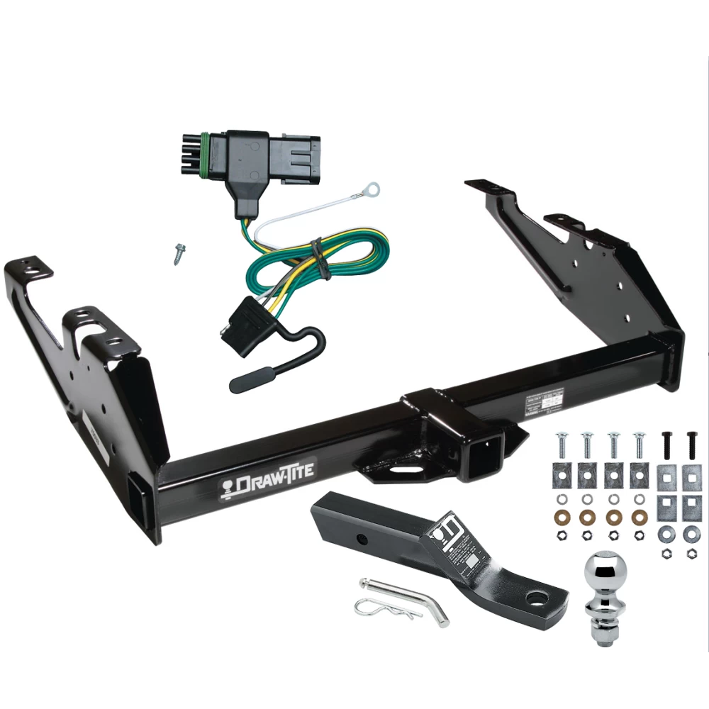 Trailer Tow Hitch For 88-00 Chevy GMC C/K Pickup Standard or Step Bumper Complete Package w/ Wiring and 1-7/8" Ball