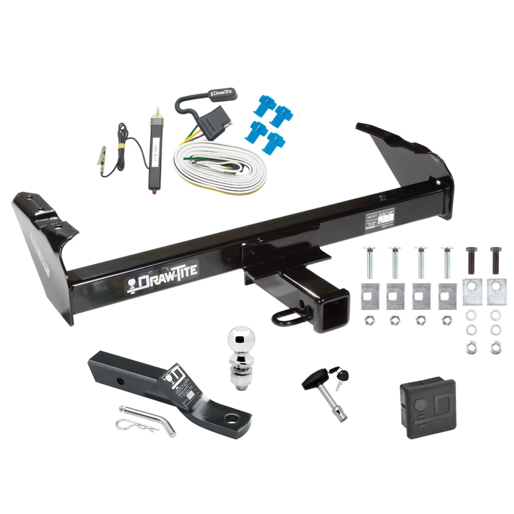 Trailer Tow Hitch For 63-87 Chevy GMC C/K 63-74 Ford F-Series 69-75 International Deluxe Package Wiring 2" Ball and Lock