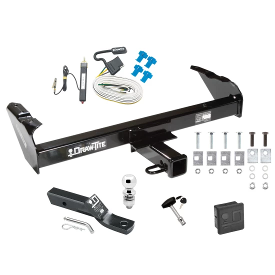 Trailer Tow Hitch For 63-87 Chevy GMC C/K 63-74 Ford F-Series 69-75 International Deluxe Package Wiring 2" Ball and Lock