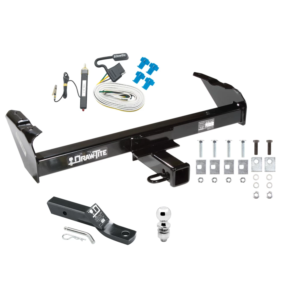 Trailer Tow Hitch For 63-87 Chevy GMC C/K 63-74 Ford F-Series 69-75 International Complete Package w/ Wiring and 2" Ball