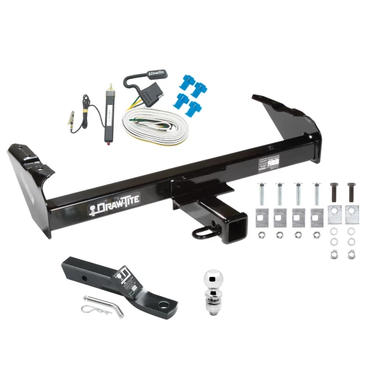 Trailer Tow Hitch For 63-87 Chevy GMC C/K 63-74 Ford F-Series 69-75 International Complete Package w/ Wiring and 2" Ball