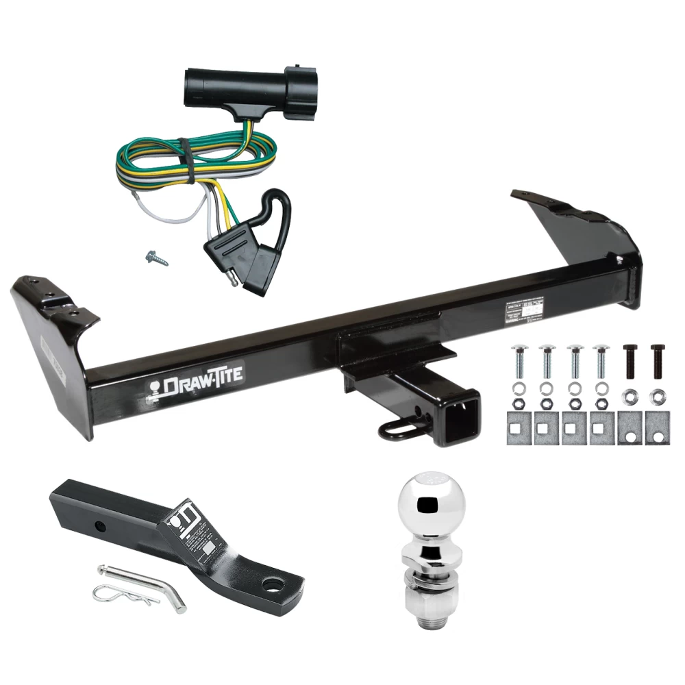Trailer Tow Hitch For 73-96 Ford F-100 150 250 350 Bronco 68-85 Dodge D/W Series Ram Pickup Complete Package w/ Wiring and 2" Ball