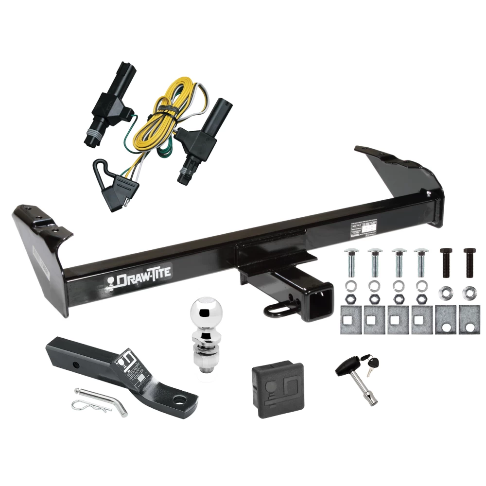Custom Fit Trailer Hitch Wiring Harness (Plug & Play) 2" Drop Ball-Mount w/ Pin/Clip 2" Chrome Ball Security Lock Pin Rubber Hitch Plug Cover Installation Hardware Installation Instructions 75038 118317 23 63845 580407 7010 Draw-Tite Trailer Trailer Tow Hitch For 86-93 Dodge Pickup Deluxe Package Wiring 2" Ball and Lock