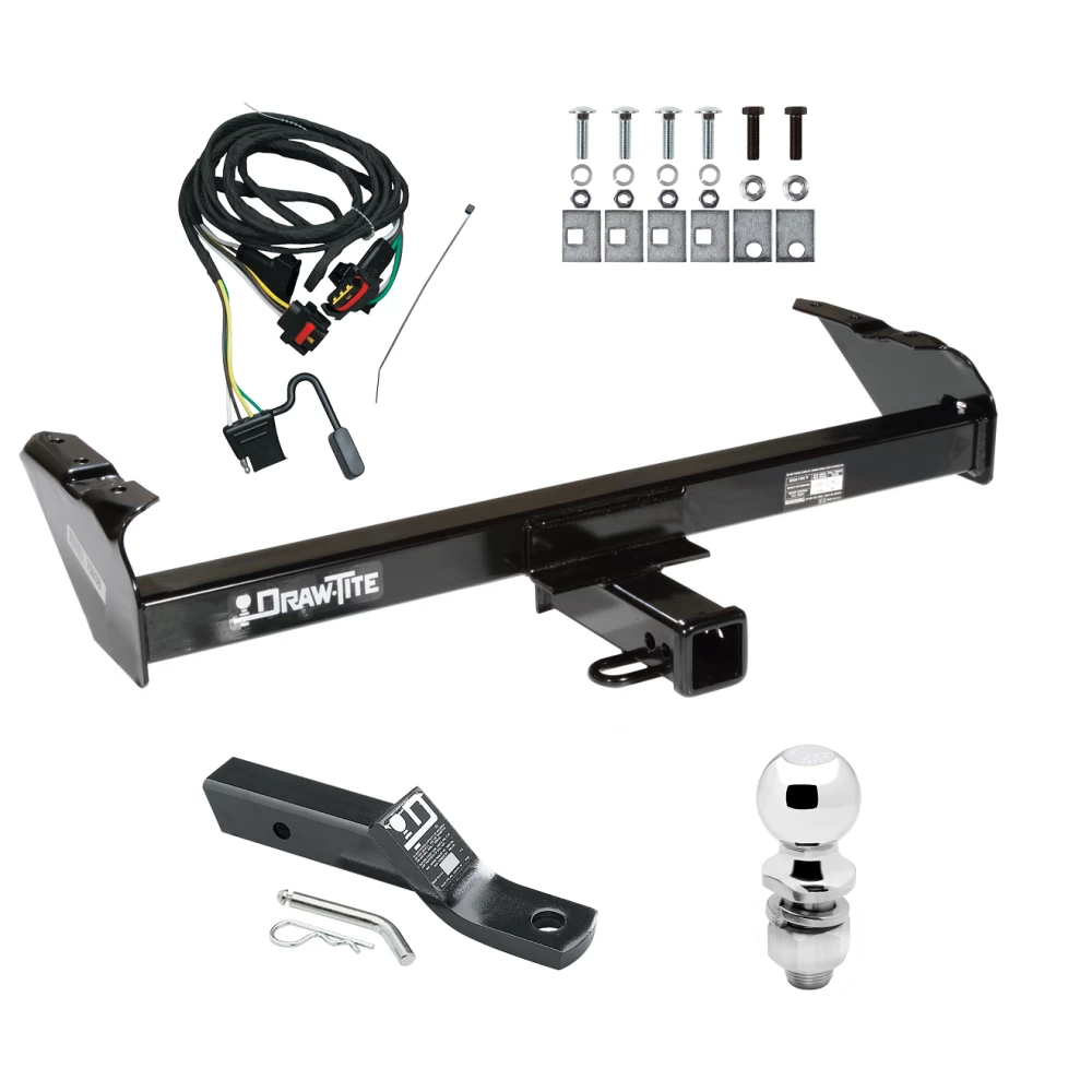 Trailer Tow Hitch For 04-04 Dodge Dakota All Models Complete Package w/ Wiring and 2" Ball
