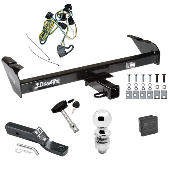 Trailer Tow Hitch For 97-03 Dodge Dakota All Models Deluxe Package Wiring 2" Ball and Lock