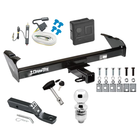 Trailer Tow Hitch For 73-96 Ford F-100 150 250 350 Bronco 68-85 Dodge D/W Series Ram Pickup Deluxe PKG Wiring 2" Ball and Lock