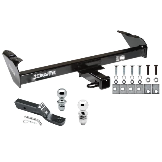 Trailer Tow Hitch For 73-96 Ford F-Series Bronco 1997 Heavy Duty 68-93 Dodge Ram 97-04 Dakota Receiver w/ 1-7/8" and 2" Ball