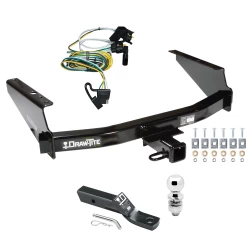Trailer Tow Hitch For 97-03 Ford F150 2004 Heritage 97-99 F250 Light Duty w/o Factory Wiring Complete Package w/ Wiring and 2" Ball