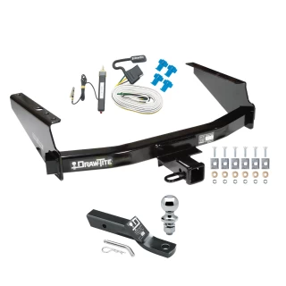 Trailer Tow Hitch For 97-03 Ford F150 2004 Heritage 97-99 F250 Light Duty w/ Existing 4-Flat Complete Package w/ Wiring and 1-7/8" Ball