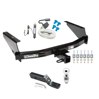 Trailer Tow Hitch For 97-03 Ford F150 2004 Heritage 97-99 F250 Light Duty w/ Existing 4-Flat Complete Package w/ Wiring and 2" Ball