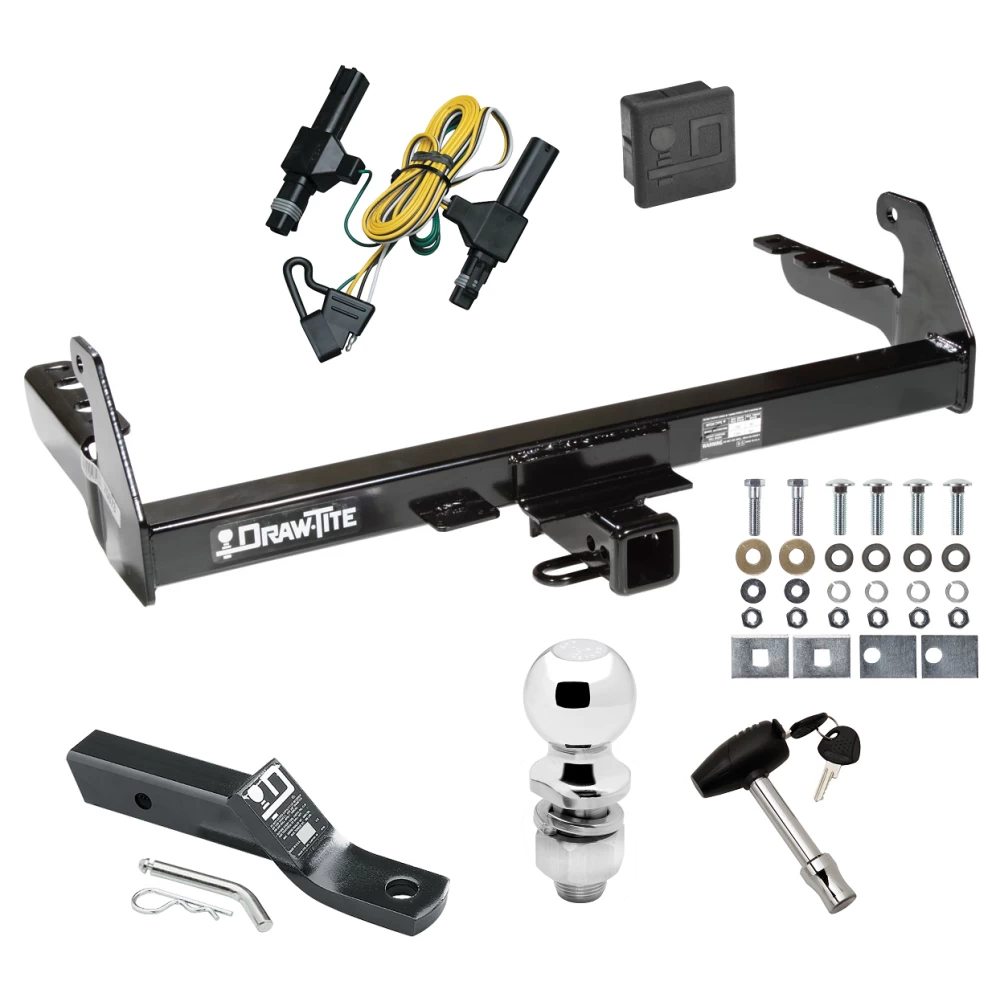 Trailer Tow Hitch For 87-94 Dodge Dakota All Models Deluxe Package Wiring 2" Ball and Lock