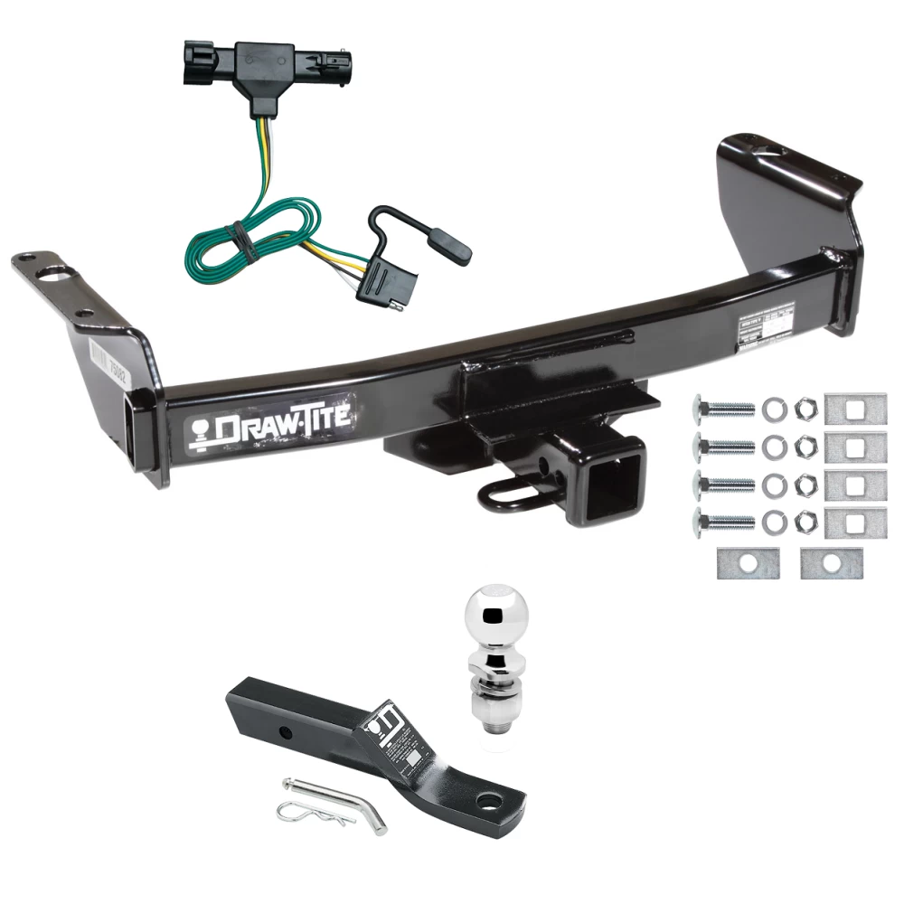 Trailer Tow Hitch For 93-99 Ford Ranger 94-09 Mazda B Series Pickup Complete Package w/ Wiring and 2" Ball
