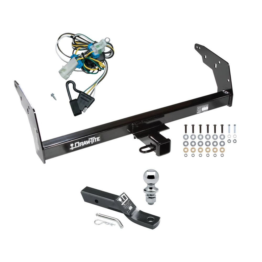 Trailer Tow Hitch For 98-00 Isuzu Hombre 98-04 Chevy S10 GMC Sonoma PKG w/ Wiring and 1-7/8" Ball