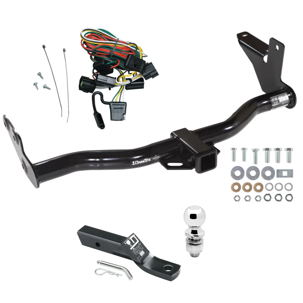 Trailer Tow Hitch For 98-04 Isuzu Rodeo 98-02 Honda Passport w/Under Vehicle Spare w/ Wiring and 2" Ball