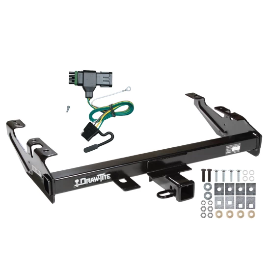 Trailer Tow Hitch For 88-00 Chevy GMC C/K Pickup Standard or Step Bumper w/ Wiring Harness Kit