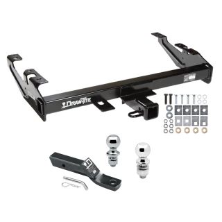 Trailer Tow Hitch For 88-00 Chevy GMC C/K Pickup Standard or Step Bumper Receiver w/ 1-7/8" and 2" Ball