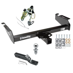 Trailer Tow Hitch For 95-02 Dodge Ram 1500 2500 3500 Standard or Step Bumper Complete Package w/ Wiring and 1-7/8" Ball