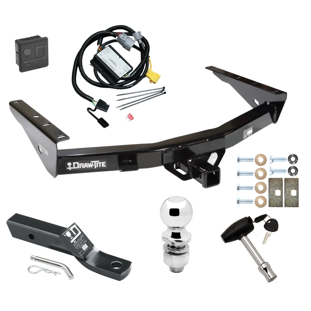 Trailer Tow Hitch For 01-02 Toyota Tundra All, Incl factory towable bumper Deluxe Package Wiring 2" Ball and Lock
