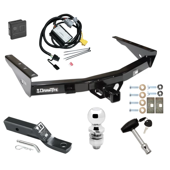 Trailer Tow Hitch For 01-02 Toyota Tundra All, Incl factory towable bumper Deluxe Package Wiring 2" Ball and Lock