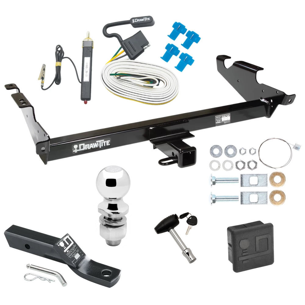 Trailer Tow Hitch For 78-96 Chevy GMC G Series Van Full Size Except Step Bumper Package Wiring 2" Ball and Lock