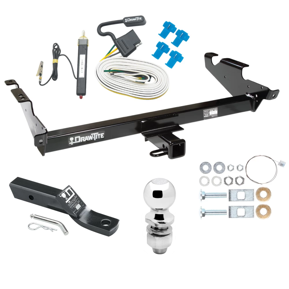 Trailer Tow Hitch For 78-96 Chevy GMC G Series Van Full Size Except Step Bumper Package w/ Wiring and 2" Ball