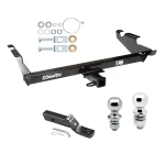 Trailer Tow Hitch For 78-96 Chevy GMC G Series Van Full Size Except Step Bumper Receiver w/ 1-7/8" and 2" Ball