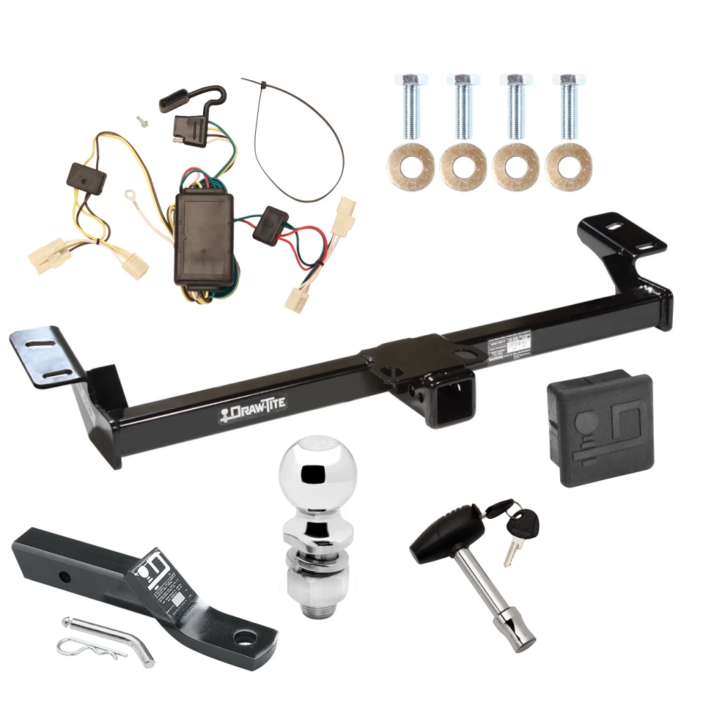 Trailer Tow Hitch For 01-05 Toyota RAV4 All Models Deluxe Package Wiring 2" Ball and Lock