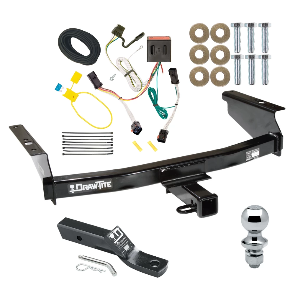 Trailer Tow Hitch For 02-07 Jeep Liberty All Models Complete Package w/ Wiring and 1-7/8" Ball