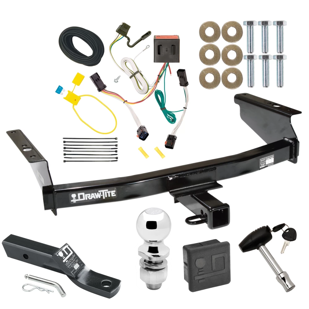 Trailer Tow Hitch For 02-07 Jeep Liberty Deluxe Package Wiring 2" Ball and Lock