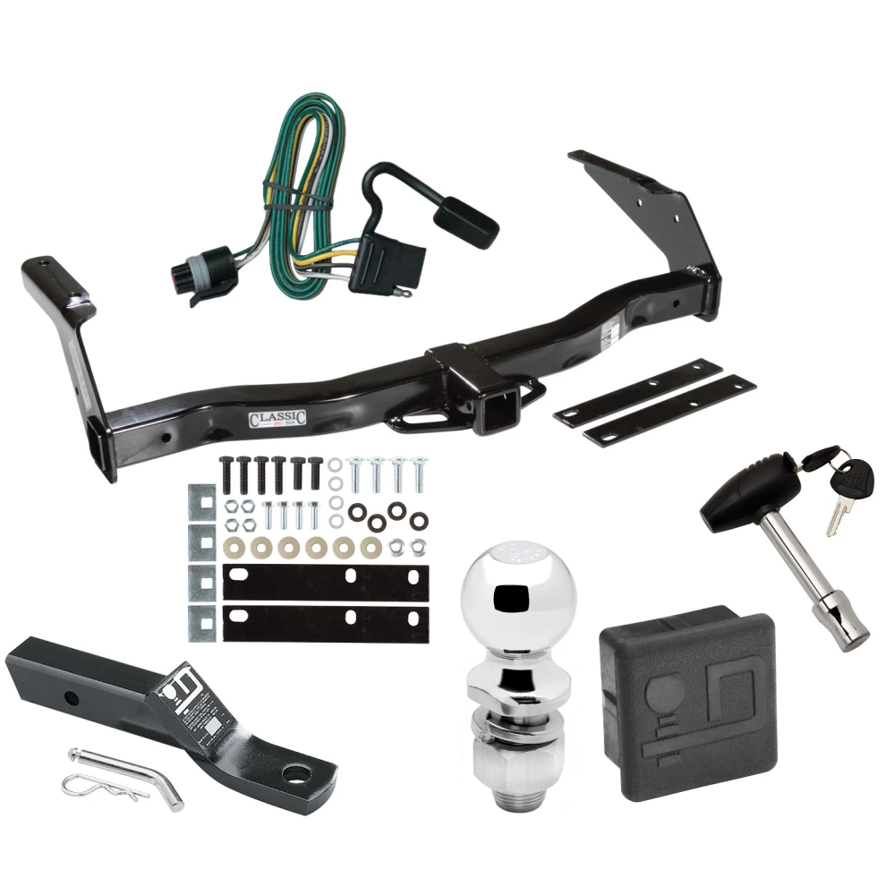 Trailer Tow Hitch For 93-98 Dodge Van B150 B1500 B250 B2500 B350 B3500 Deluxe Package Wiring 2" Ball and Lock