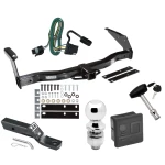 Trailer Tow Hitch For 93-98 Dodge Van B150 B1500 B250 B2500 B350 B3500 Deluxe Package Wiring 2" Ball and Lock