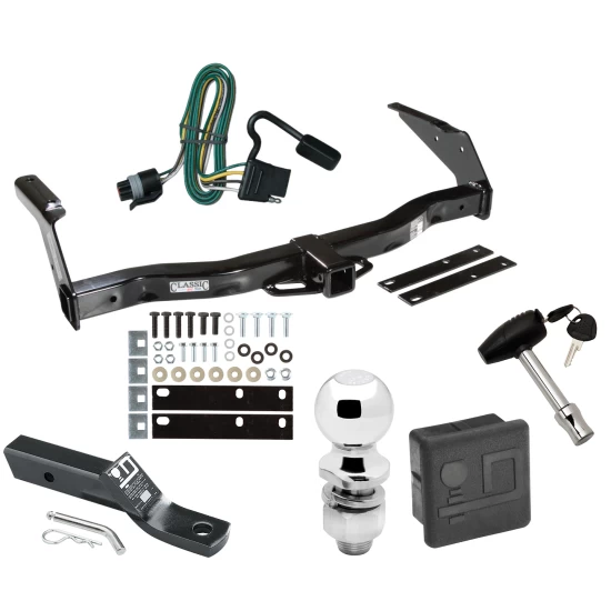 Trailer Tow Hitch For 93-98 Dodge Van B150 B1500 B250 B2500 B350 B3500 Deluxe Package Wiring 2" Ball and Lock