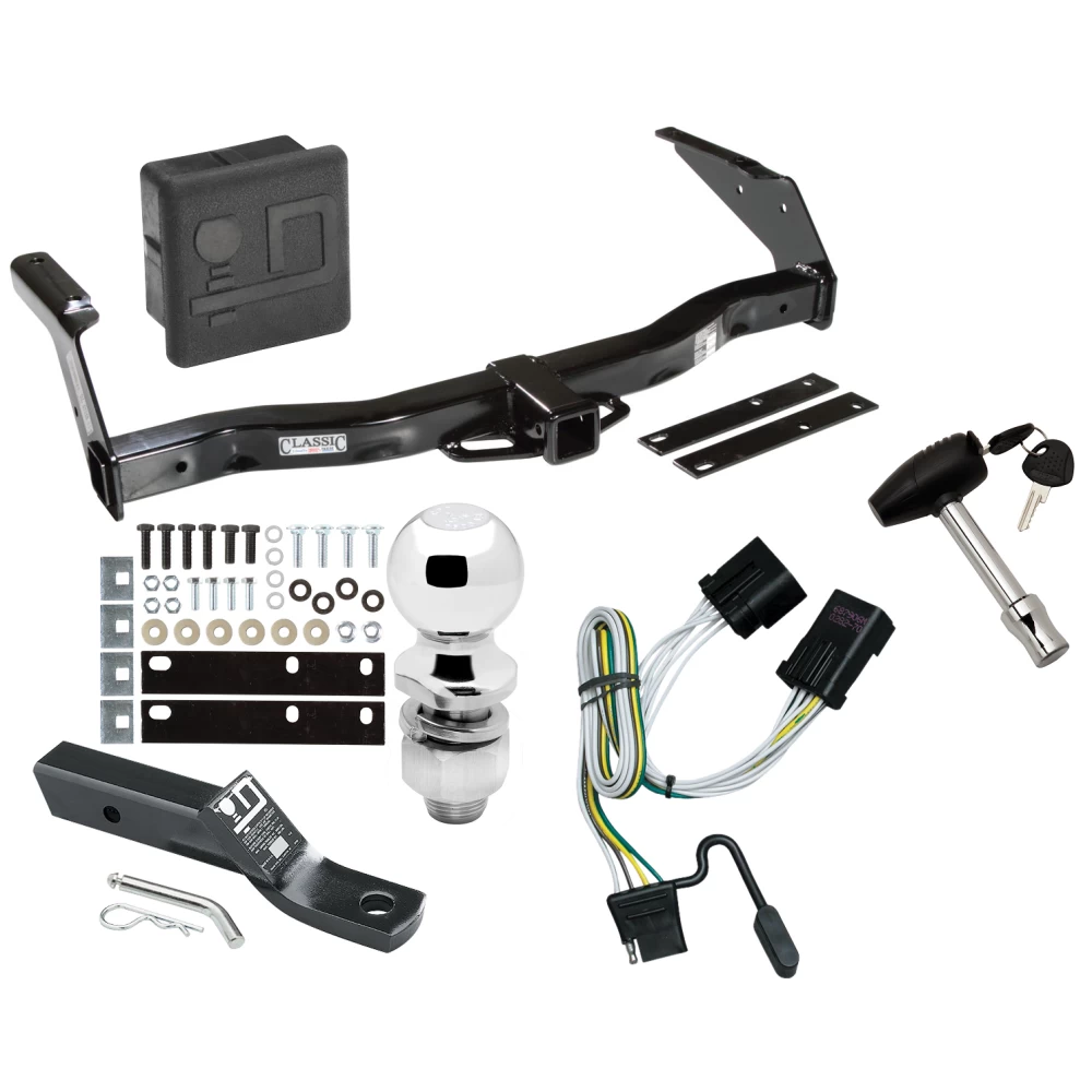 Trailer Tow Hitch For 01-03 Dodge Van Deluxe Package Wiring 2" Ball and Lock