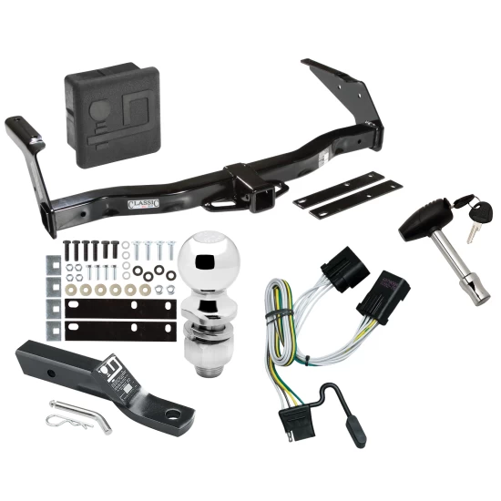 Trailer Tow Hitch For 01-03 Dodge Van Deluxe Package Wiring 2" Ball and Lock