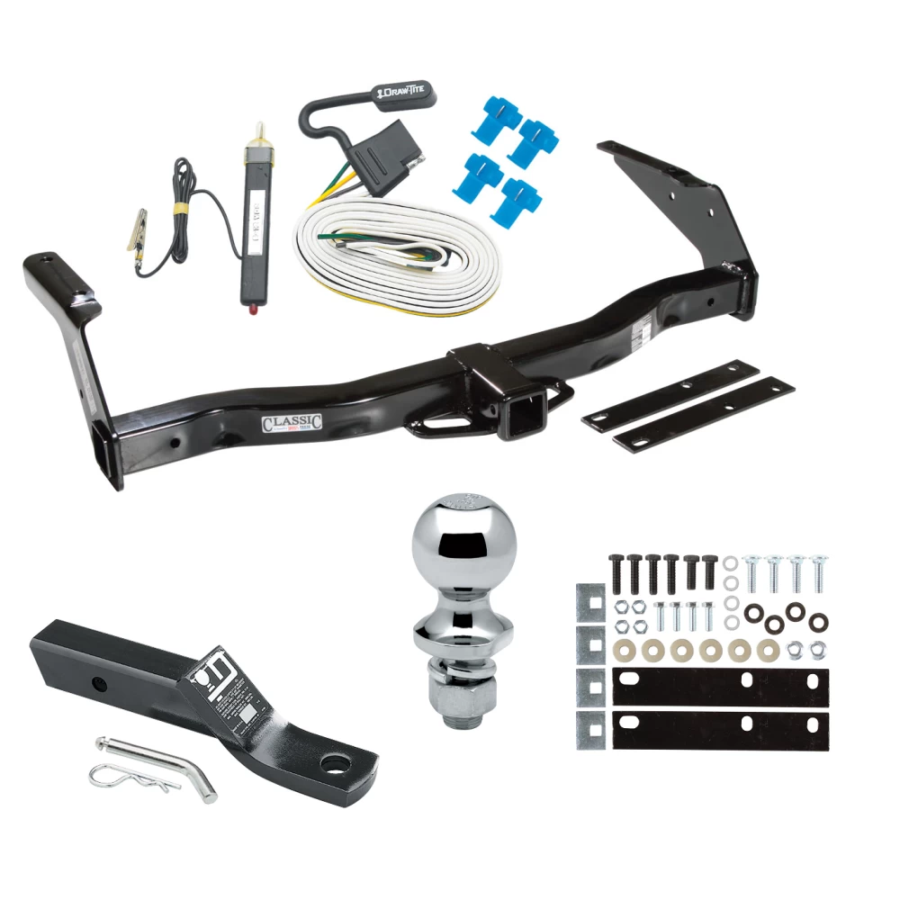 Trailer Tow Hitch For 78-92 Dodge Van B100 B150 B200 B250 B300 B350 Complete Package w/ Wiring and 1-7/8" Ball