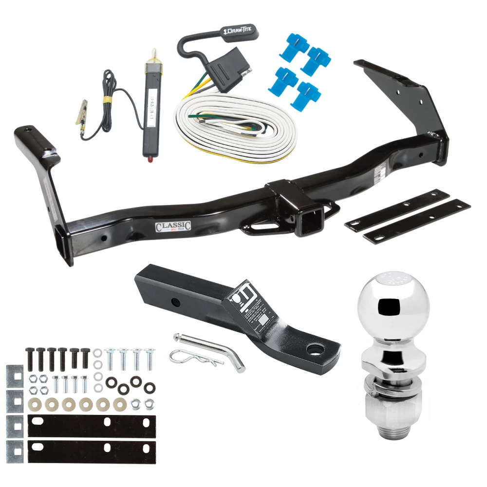 Trailer Tow Hitch For 78-00 Dodge Van Complete Package w/ Wiring and 2" Ball
