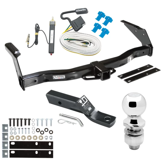 Trailer Tow Hitch For 78-00 Dodge Van Complete Package w/ Wiring and 2" Ball