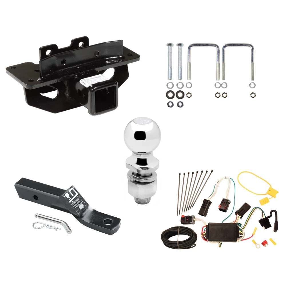 Trailer Tow Hitch For 04-09 Dodge Durango 07-09 Chrysler Aspen Complete Package w/ Wiring and 2" Ball