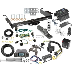Class 3 Hitch For 03-27 Chevy Express GMC Savana 1500 2500 3500 w/ Tekonsha Prodigy P3 Trailer Brake Control 7-Way RV Wiring Breakaway Battery Charger Complete System Receiver 2" Tow Ball
