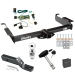 Trailer Tow Hitch For 03-24 Chevy Express GMC Savana 1500 2500 3500 Deluxe Package Wiring 2" Ball and Lock