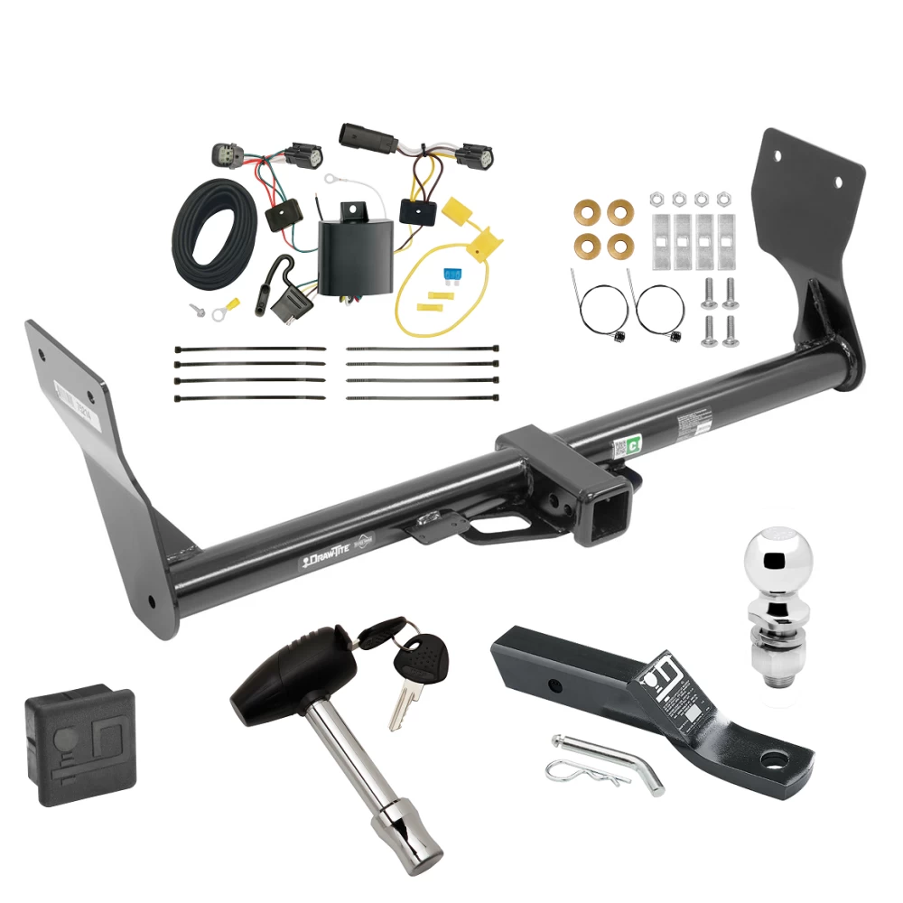 Trailer Tow Hitch For 15-18 Ford Edge Sport & Titanium Deluxe Package Wiring 2" Ball and Lock